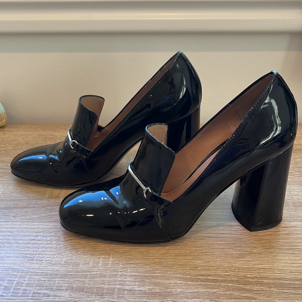 LEWIT AMARA Leather Loafer Shoe block heel